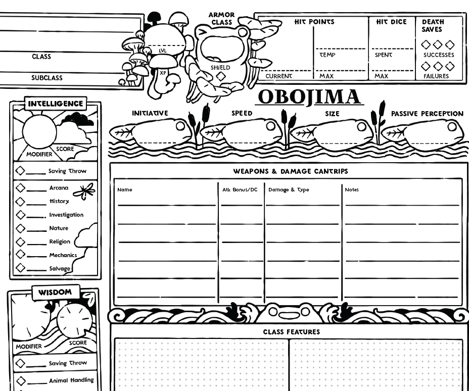 Obojima Character Sheet - Free Download