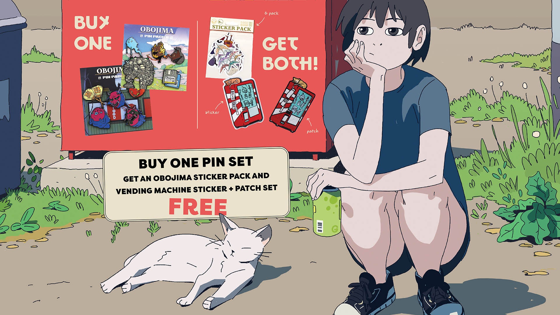 Obojima Patch, Pins, and Stickers Bundle